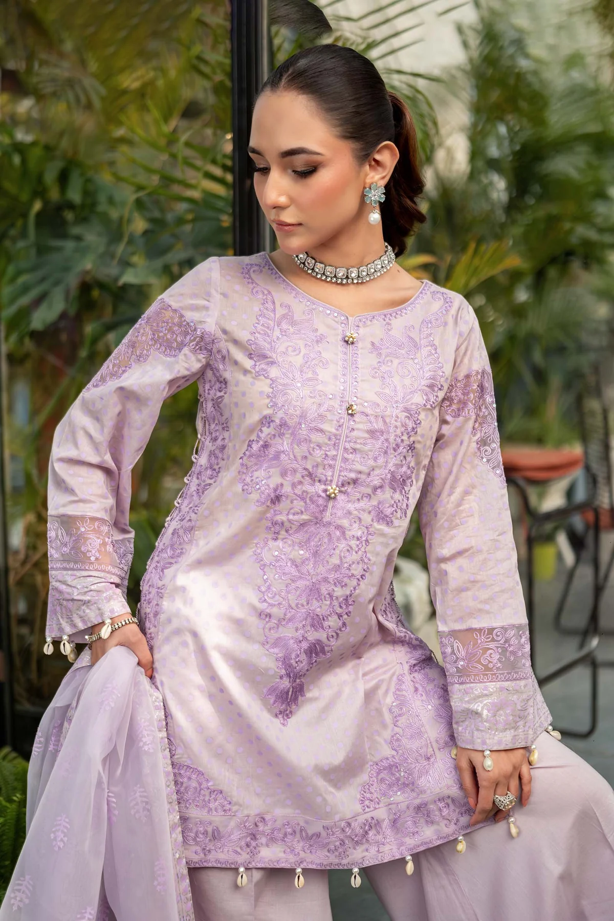 3 Piece Embroidered Lawn Suit | DW-EF25-99 - Image 5
