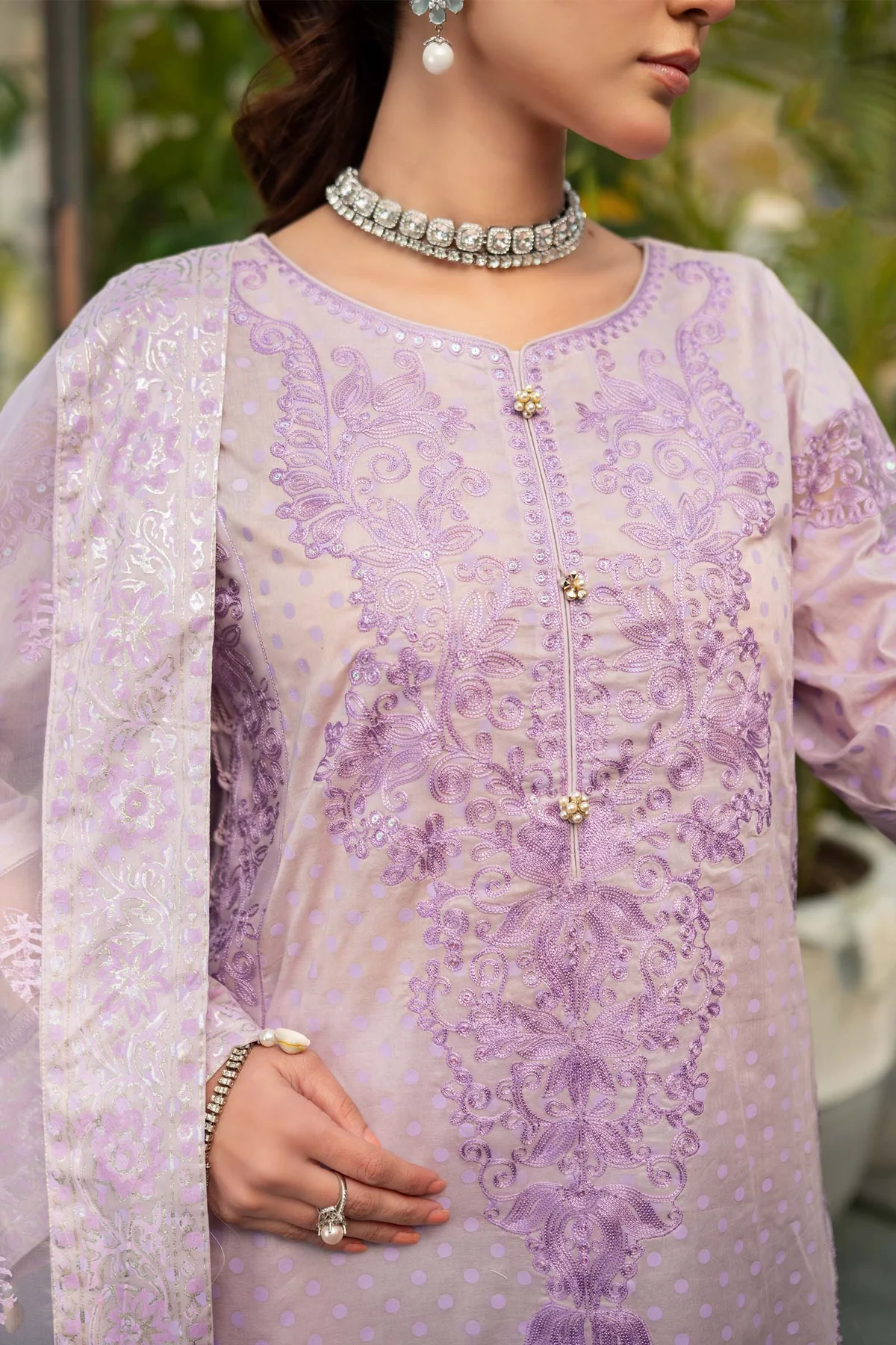 3 Piece Embroidered Lawn Suit | DW-EF25-99 - Image 6