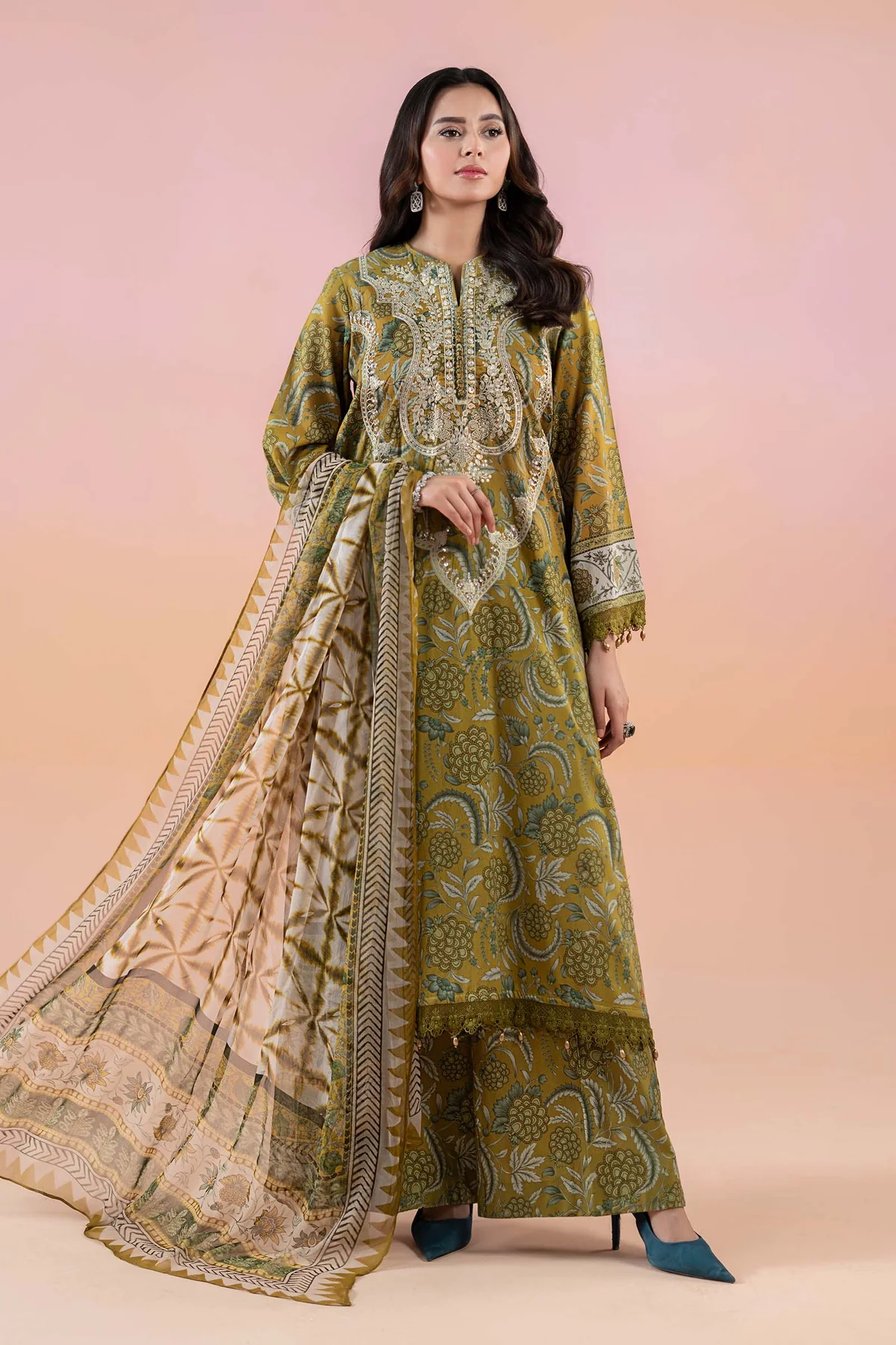 3 Piece Printed Lawn Suit | MPS-2513-B