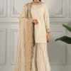 3 Piece Embroidered Raw Silk Suit | SF-EF25-25