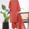 Bin Saeed Stitched 3 Piece Exclusive Printed Lawn Vol-03 Collection'2025-SM-1838-Red