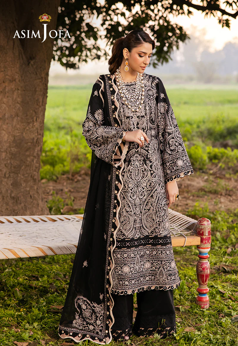 AJELL-03 EMBROIDERED LAWN 3 PCS - Image 4