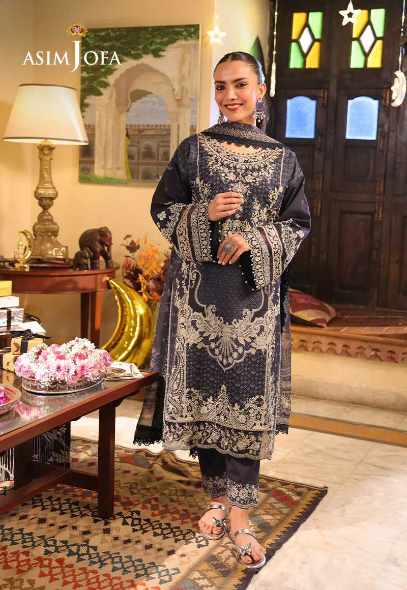 AJUBF-42 PRINTED EMBROIDERED LAWN 3 PCS - Image 2