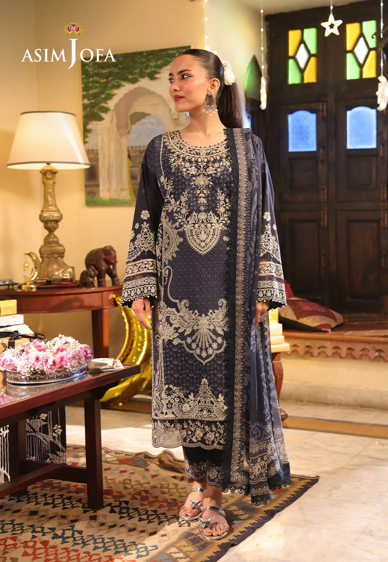 AJUBF-42 PRINTED EMBROIDERED LAWN 3 PCS - Image 4