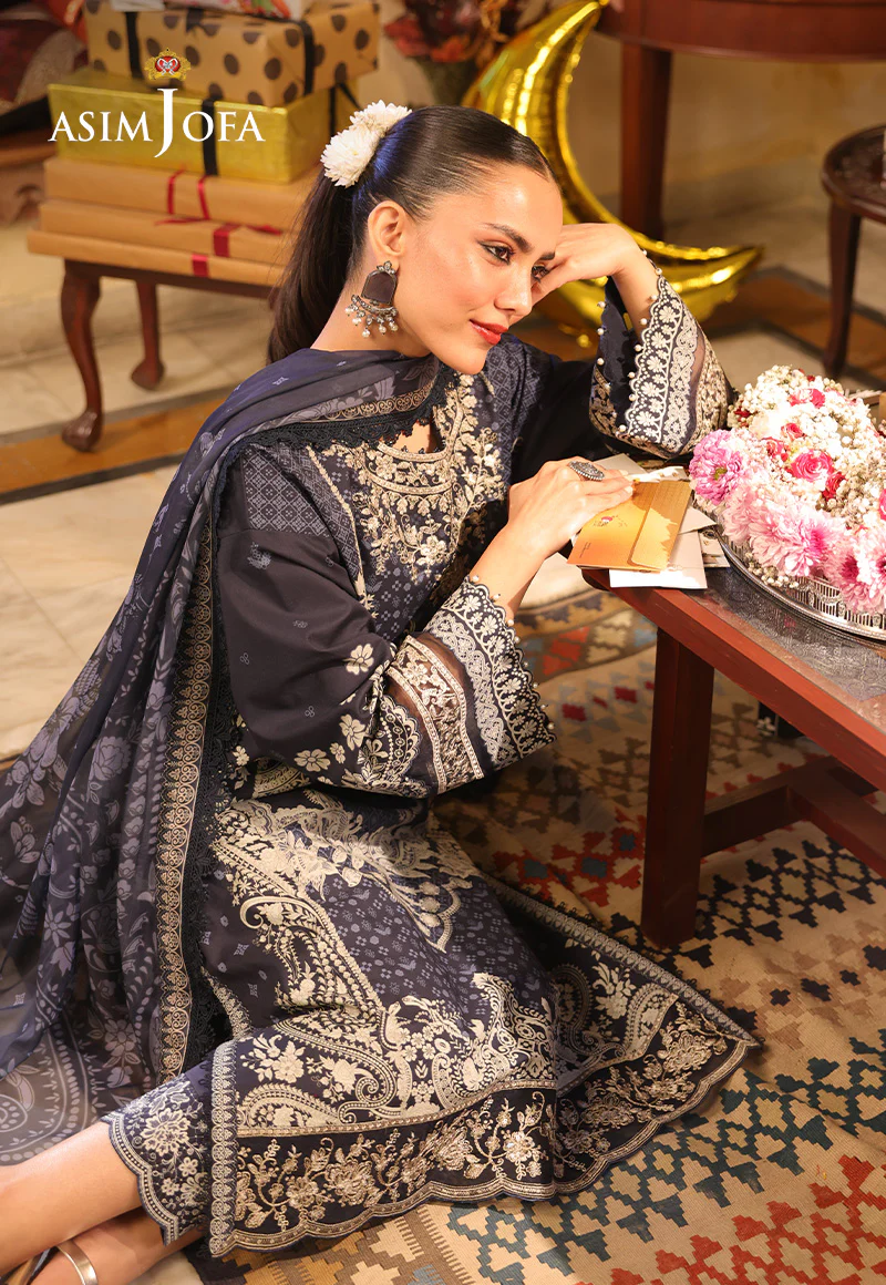 AJUBF-42 PRINTED EMBROIDERED LAWN 3 PCS - Image 5