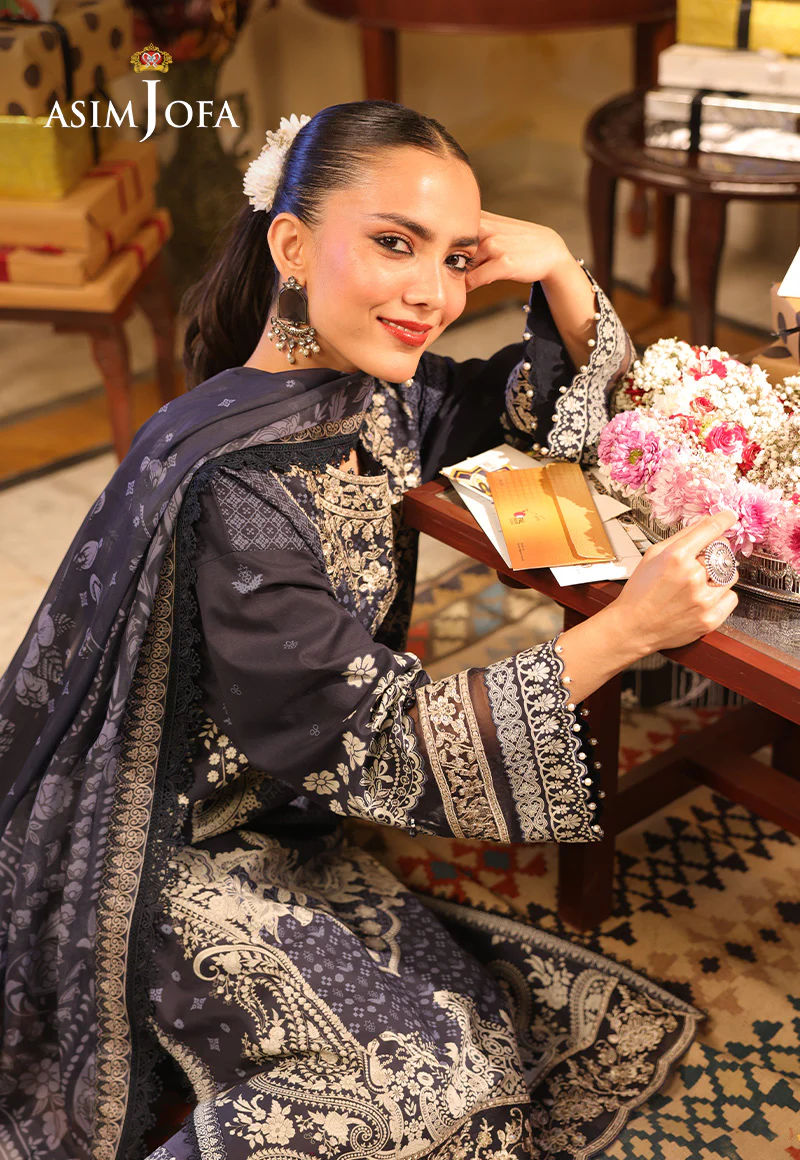 AJUBF-42 PRINTED EMBROIDERED LAWN 3 PCS - Image 6