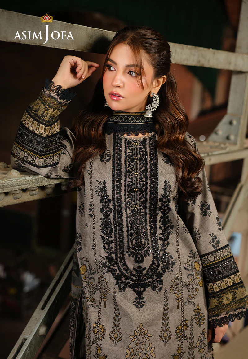 AJUBF-51 PRINTED EMBROIDERED LAWN 3 PCS - Image 4