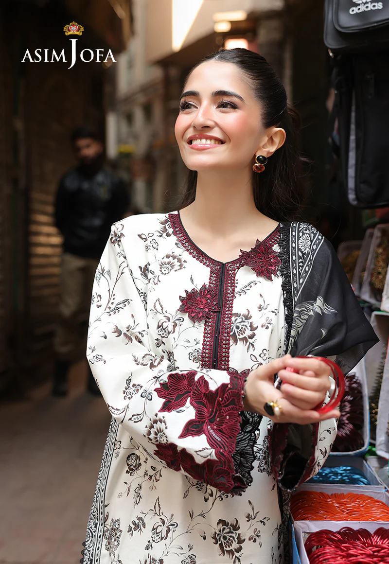 AJUBF-52 PRINTED EMBROIDERED LAWN 3 PCS - Image 3