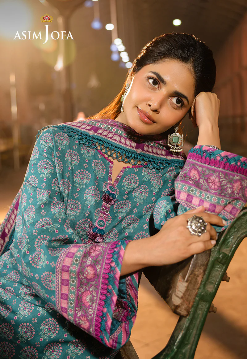 AJUBF-64 DIGITAL PRINTED LAWN 3 PCS - Image 6