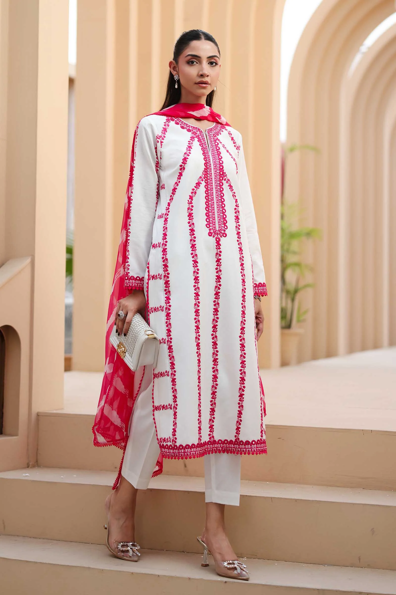 3 Piece Embroidered Lawn Suit | DW-EA25-60