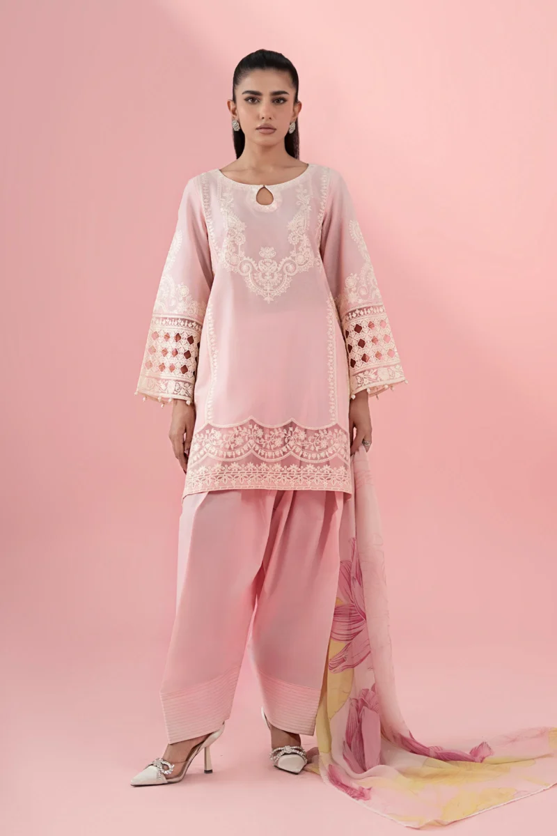 3 Piece Embroidered Dobby Suit | DW-EA25-66