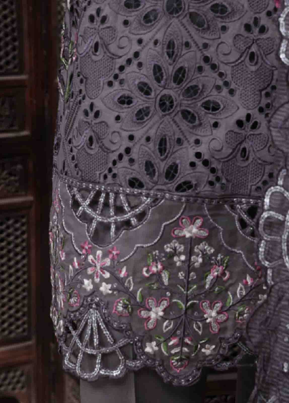 LF-037- 3 Piece Luxury Embroidered Stitched Suit - Image 4