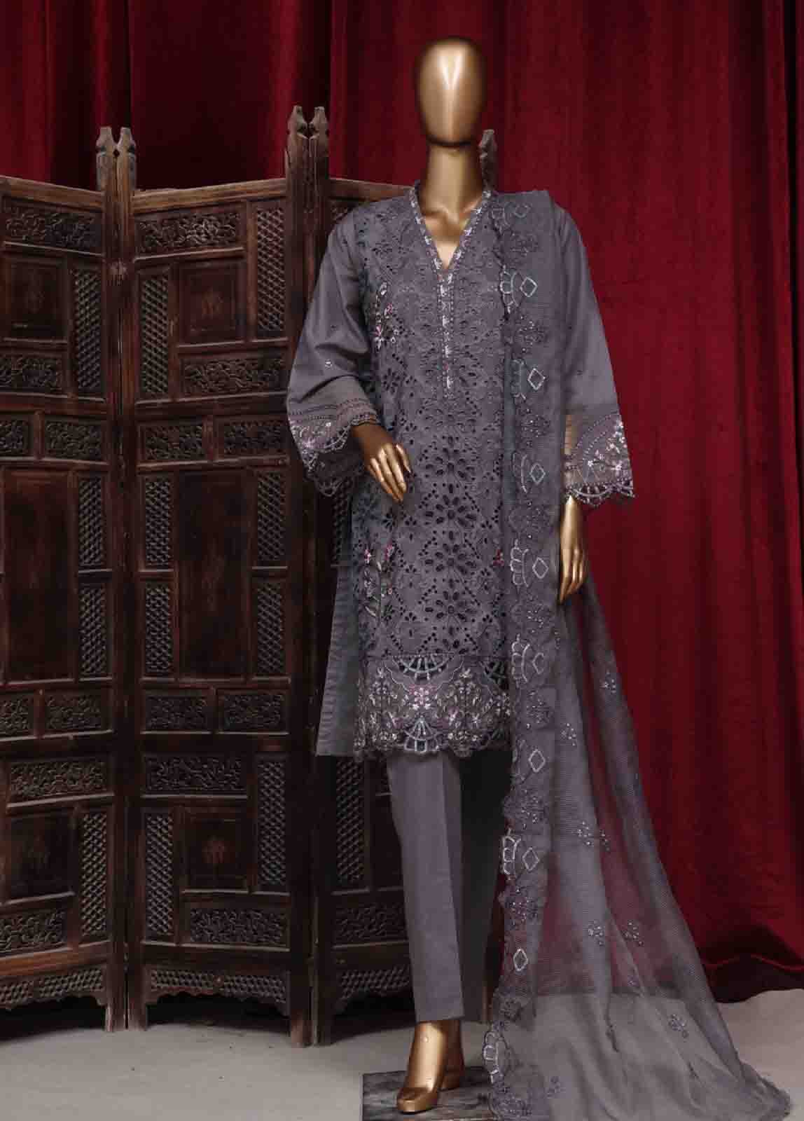 LF-037- 3 Piece Luxury Embroidered Stitched Suit