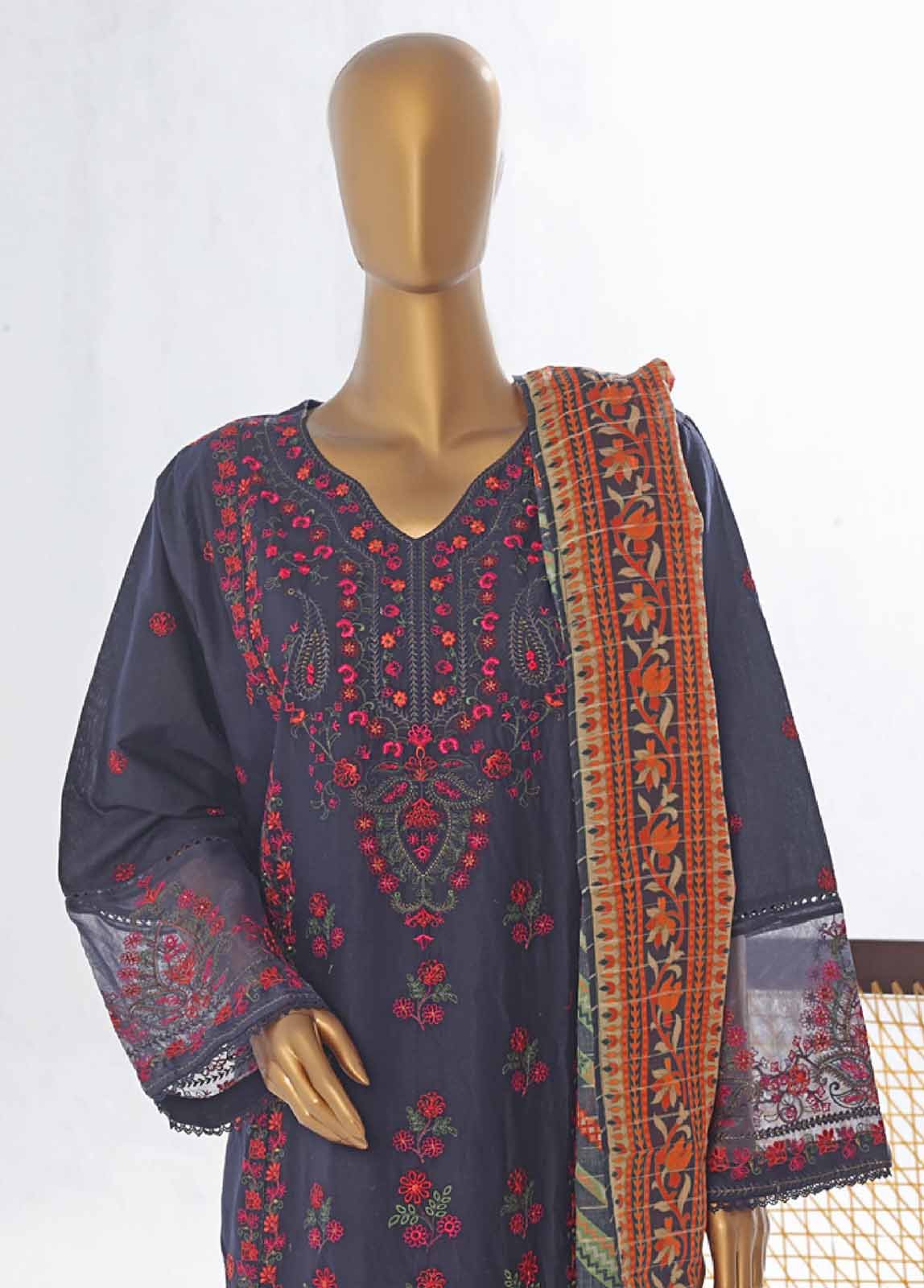LF-EMB-046A- 3 Piece Embroidered Stitched Suit - Image 2