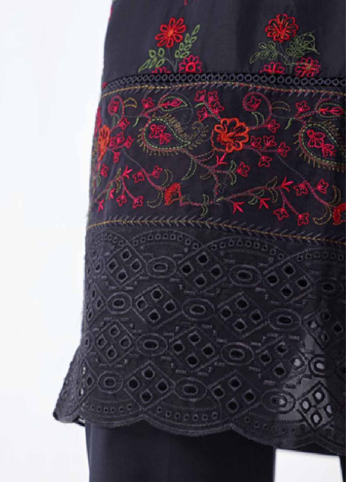 LF-EMB-046A- 3 Piece Embroidered Stitched Suit - Image 4