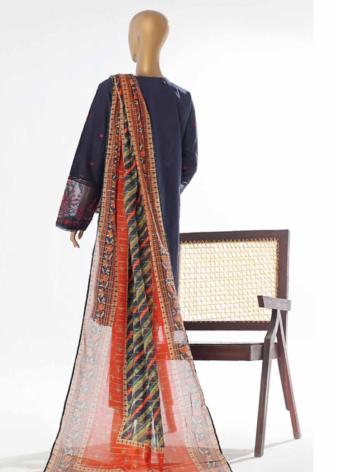 LF-EMB-046A- 3 Piece Embroidered Stitched Suit - Image 5