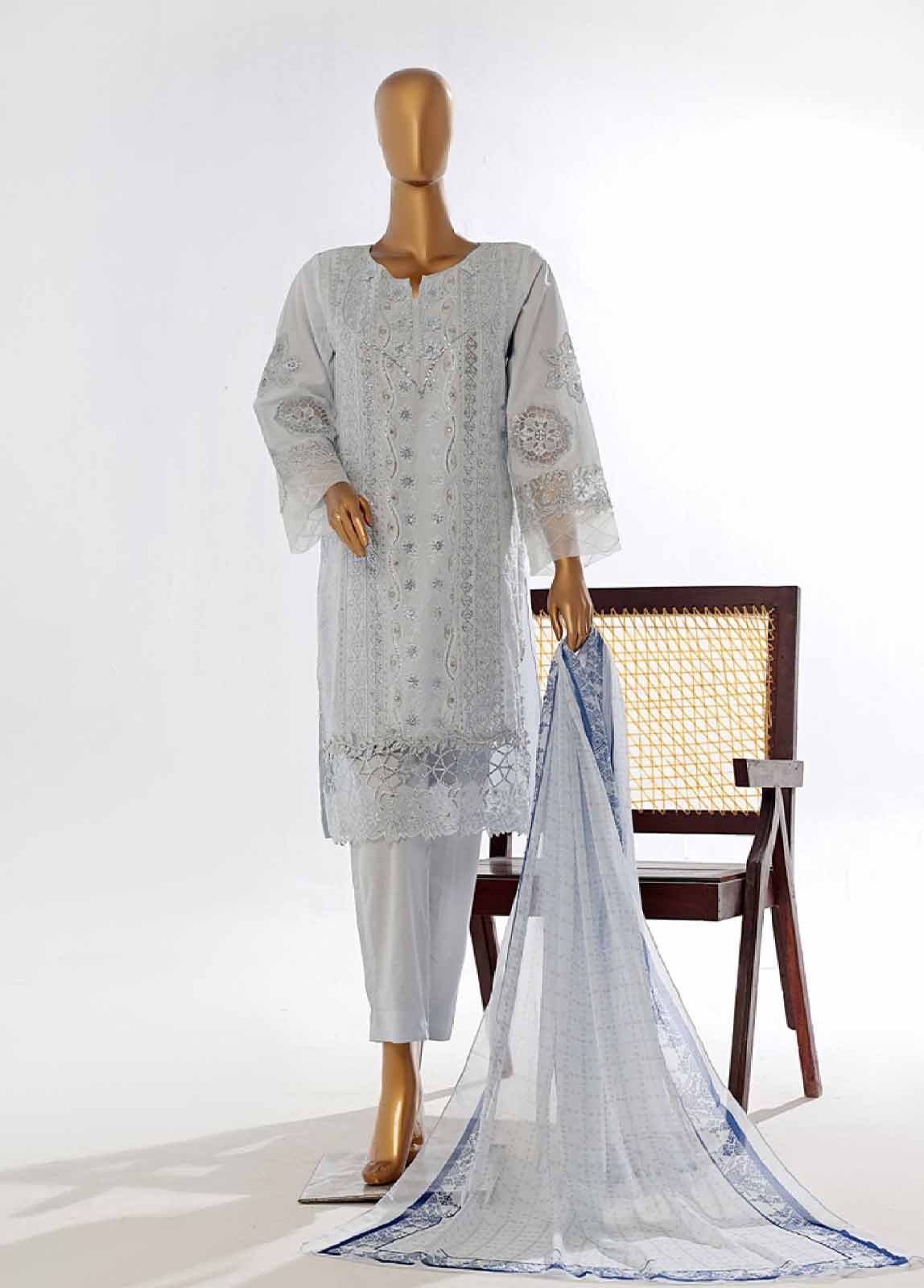LF-EMB-065A- 3 Piece Embroidered Stitched Suit