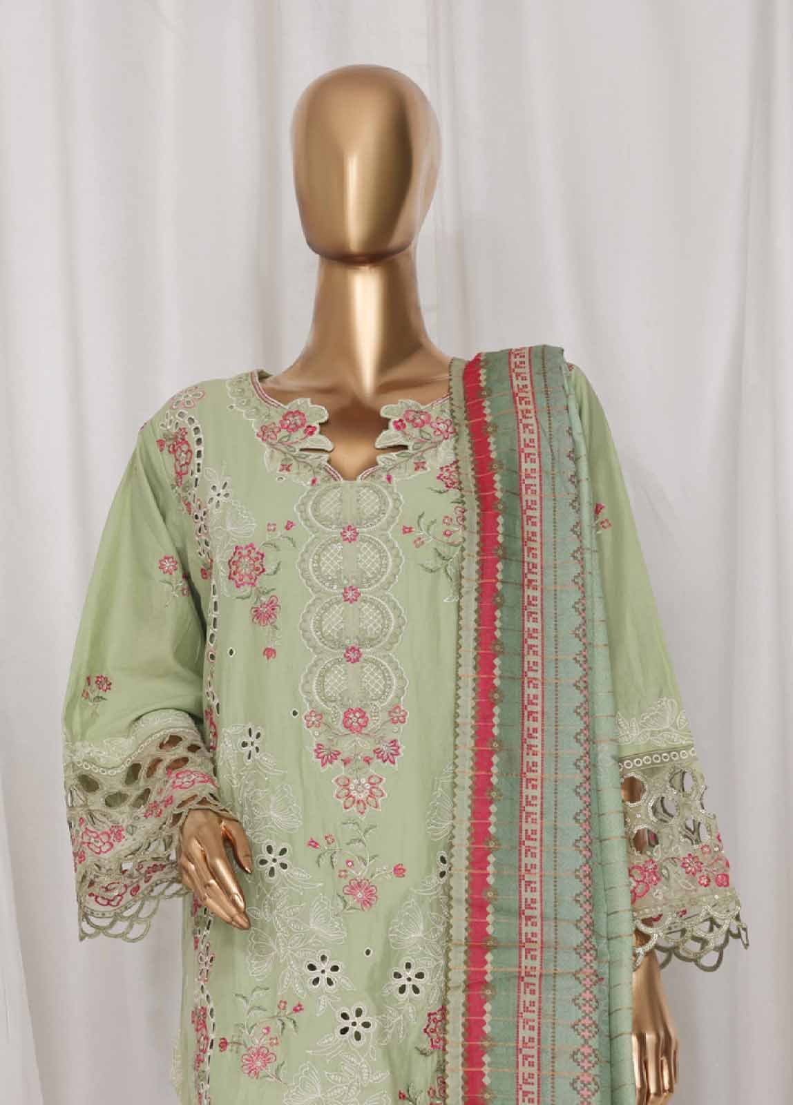 LF-133A- 3 Piece Luxury Embroidered Stitched Suit - Image 2