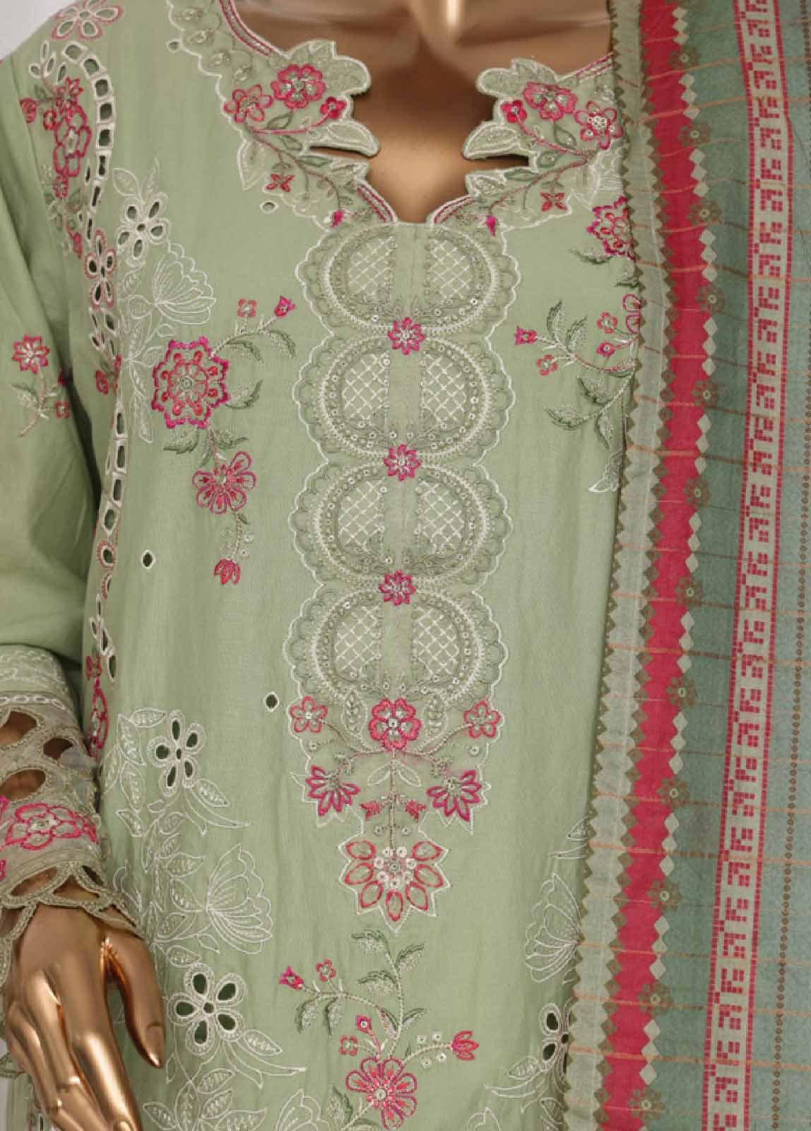 LF-133A- 3 Piece Luxury Embroidered Stitched Suit - Image 3
