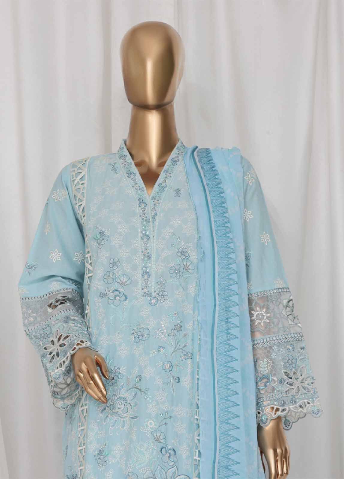 LF-142B- 3 Piece Luxury Embroidered Stitched Suit - Image 2