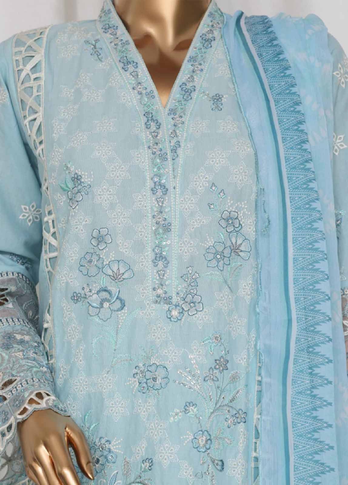 LF-142B- 3 Piece Luxury Embroidered Stitched Suit - Image 3