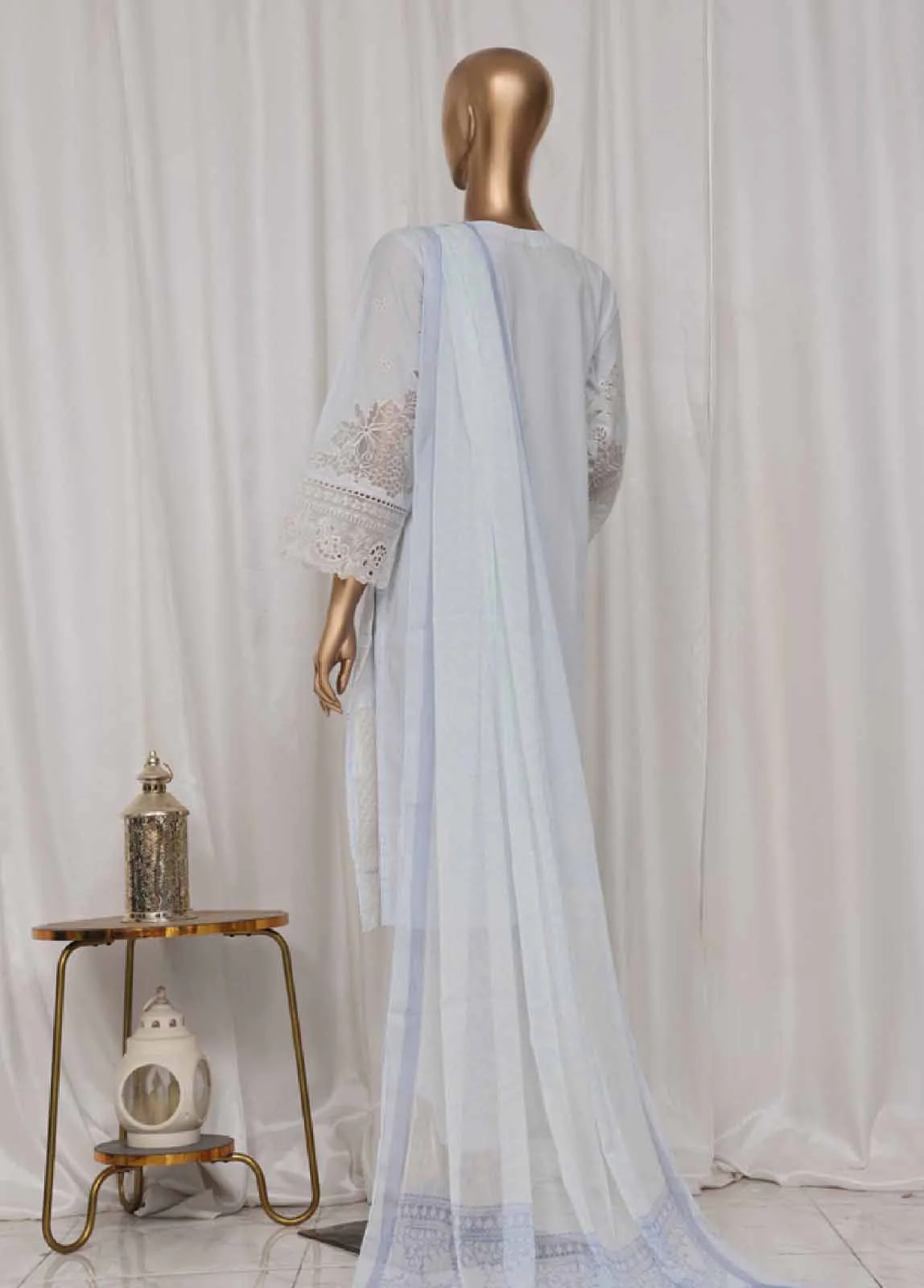 LF-142B- 3 Piece Luxury Embroidered Stitched Suit - Image 4