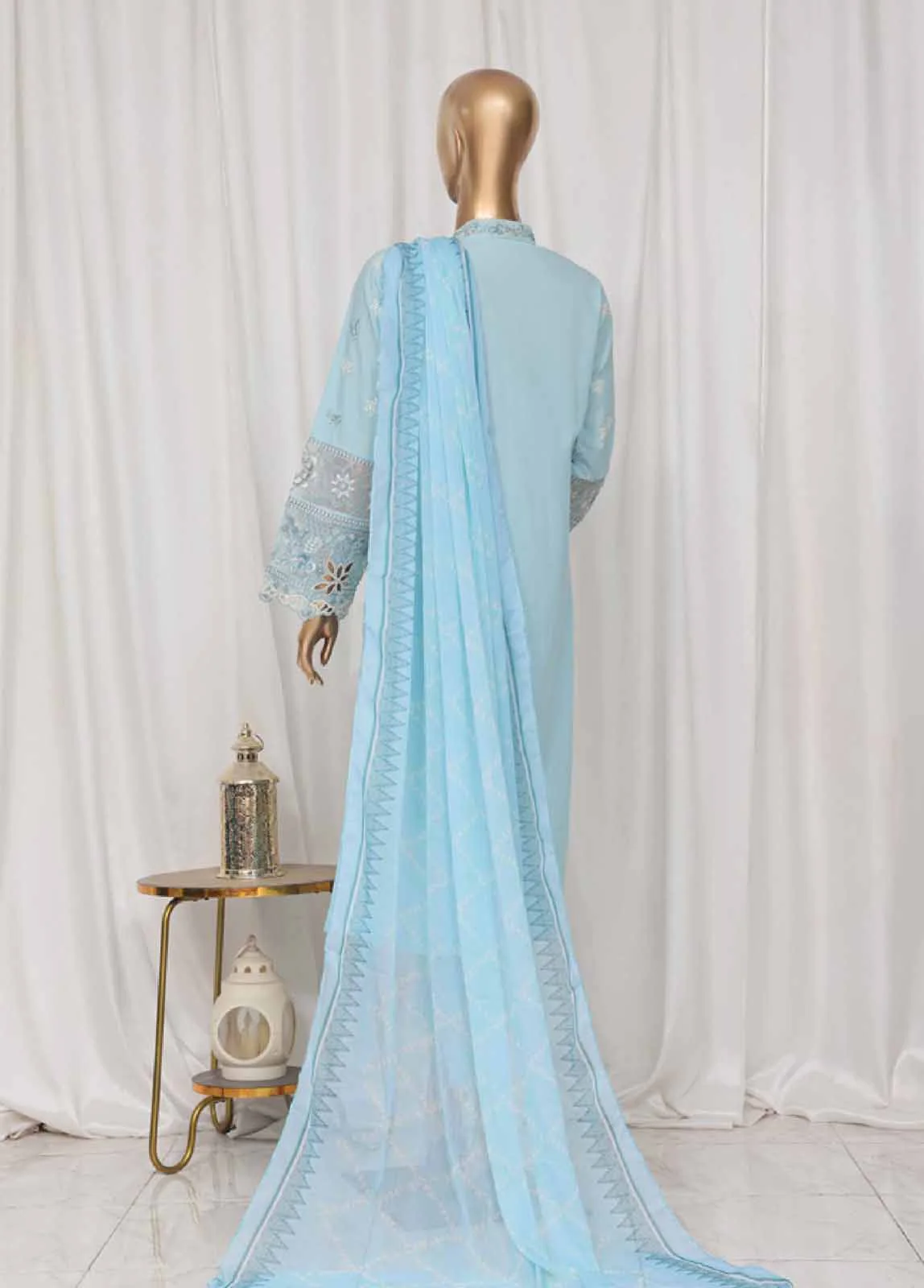 LF-142B- 3 Piece Luxury Embroidered Stitched Suit - Image 6