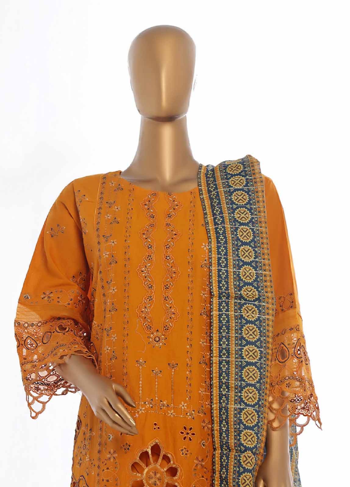 LF-145B- 3 Piece Luxury Embroidered Stitched Suit - Image 2