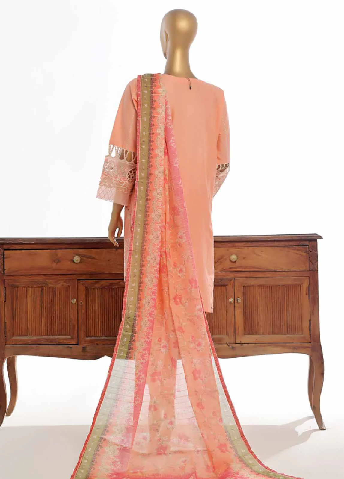 LF-148B- 3 Piece Luxury Embroidered Stitched Suit - Image 4