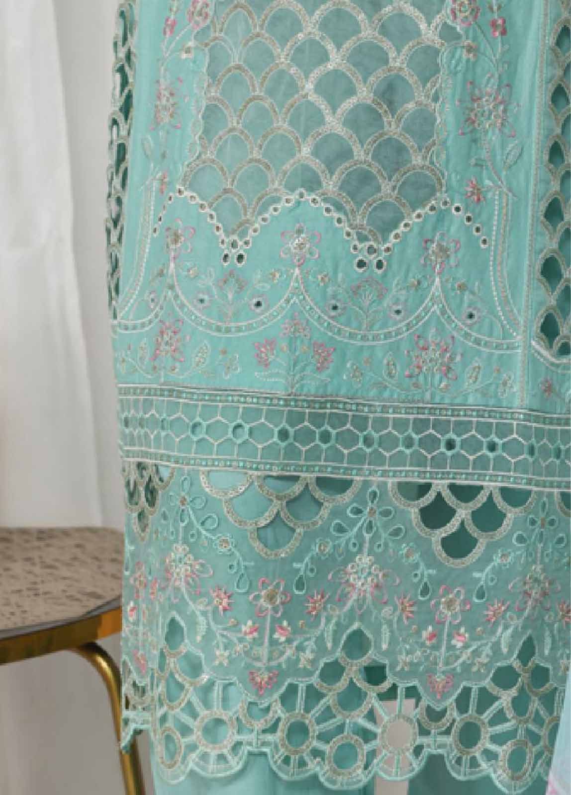 LF-149C- 3 Piece Luxury Embroidered Stitched Suit - Image 5