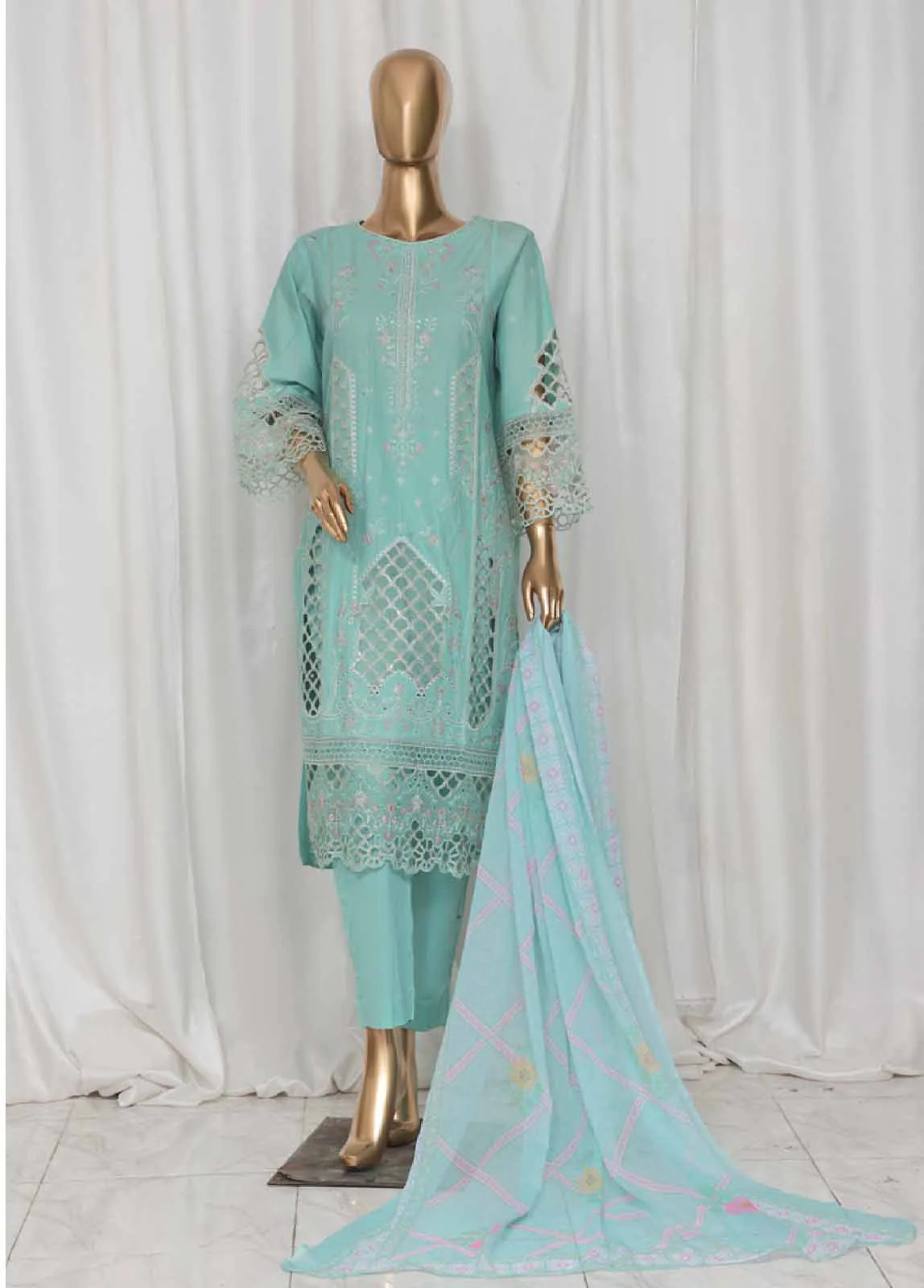 LF-149C- 3 Piece Luxury Embroidered Stitched Suit