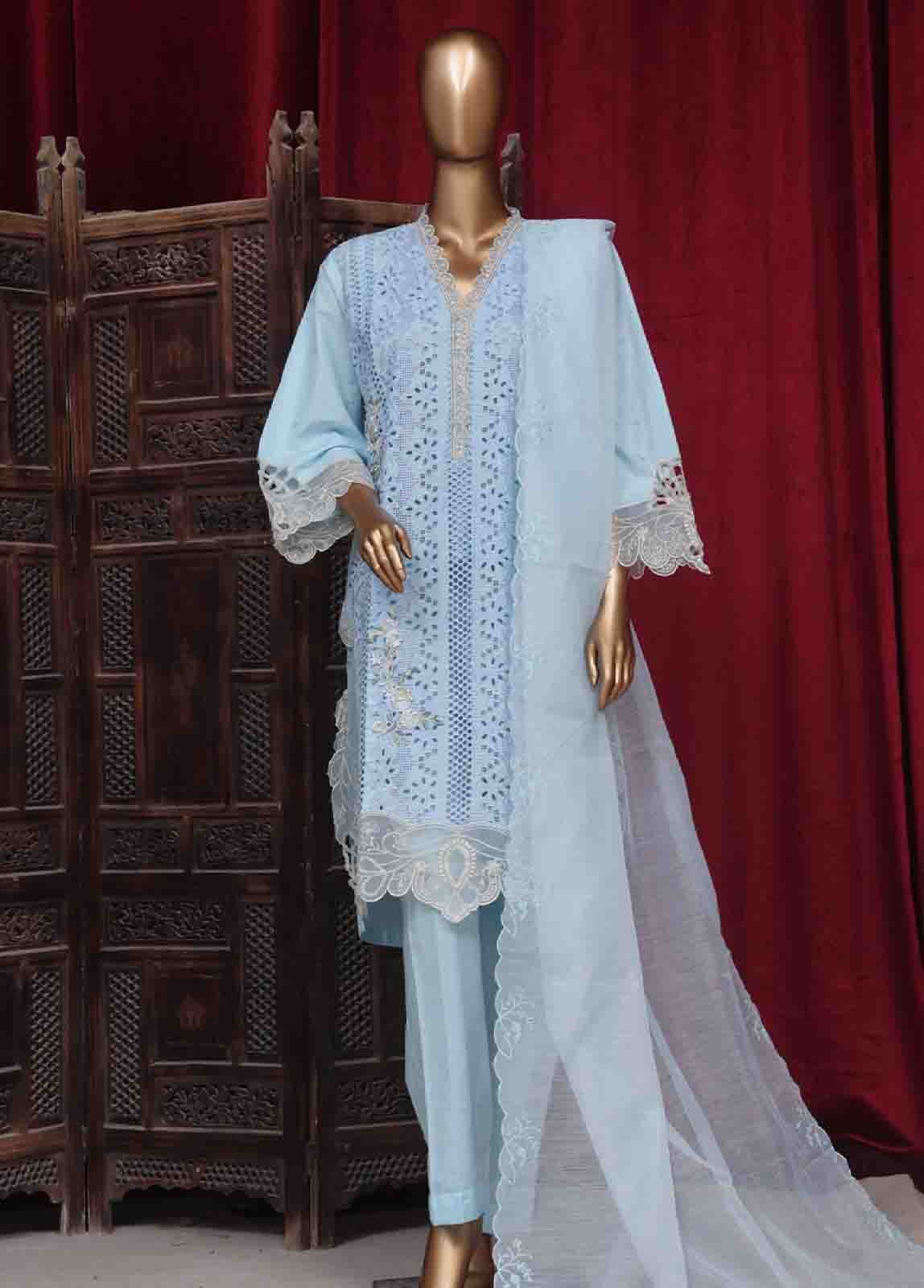 LF-ED-0150 B- 3 Piece Luxury Embroidered Stitched Suit