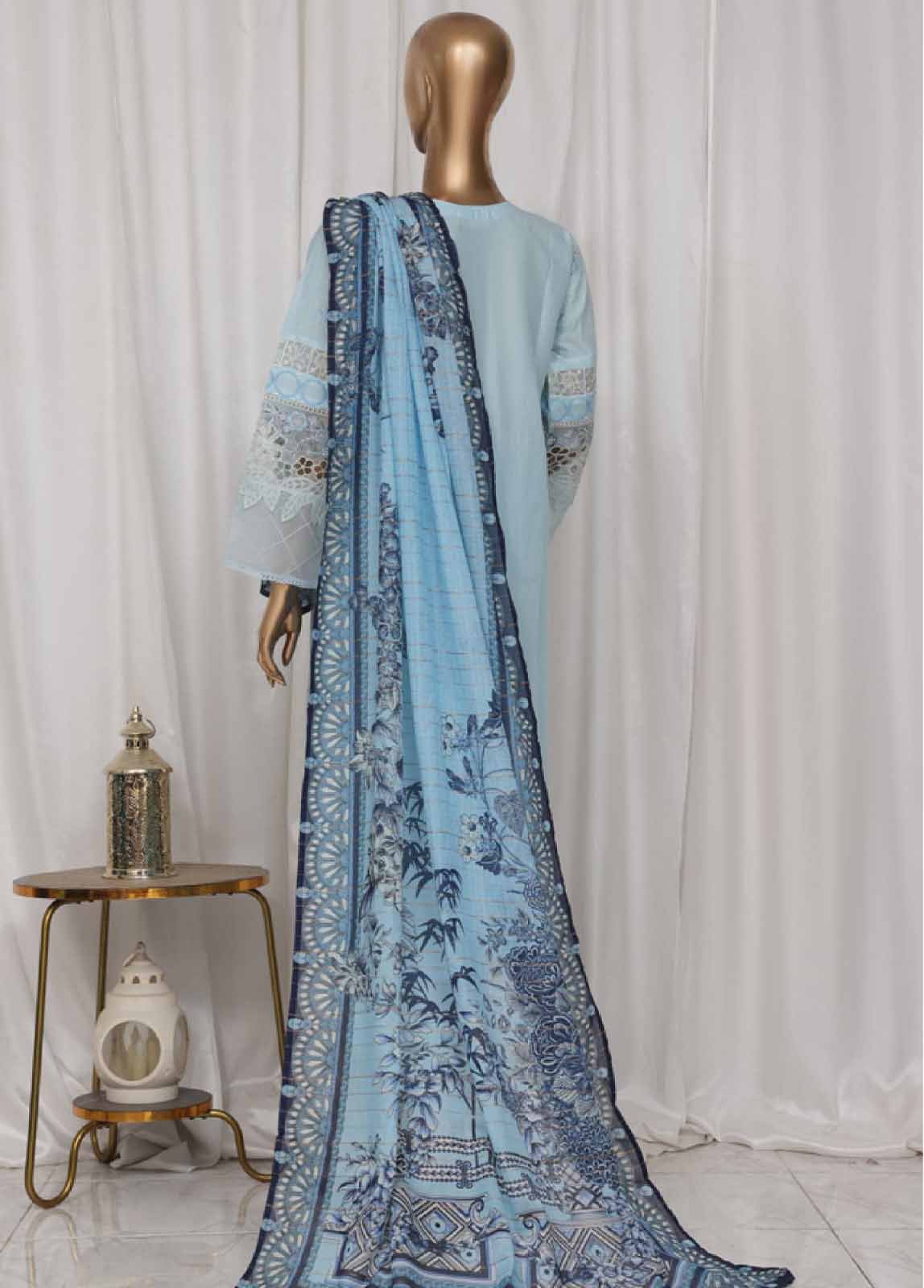 LF-150C- 3 Piece Luxury Embroidered Stitched Suit - Image 6