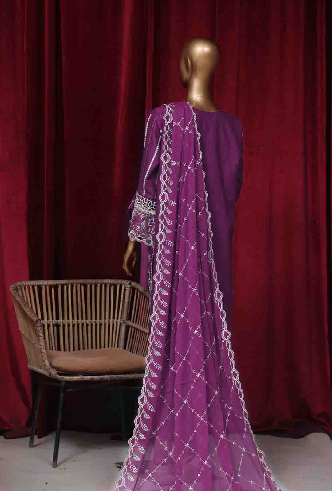 LF-D-39 A- 3 Piece Luxury Embroidered Stitched Suit - Image 2