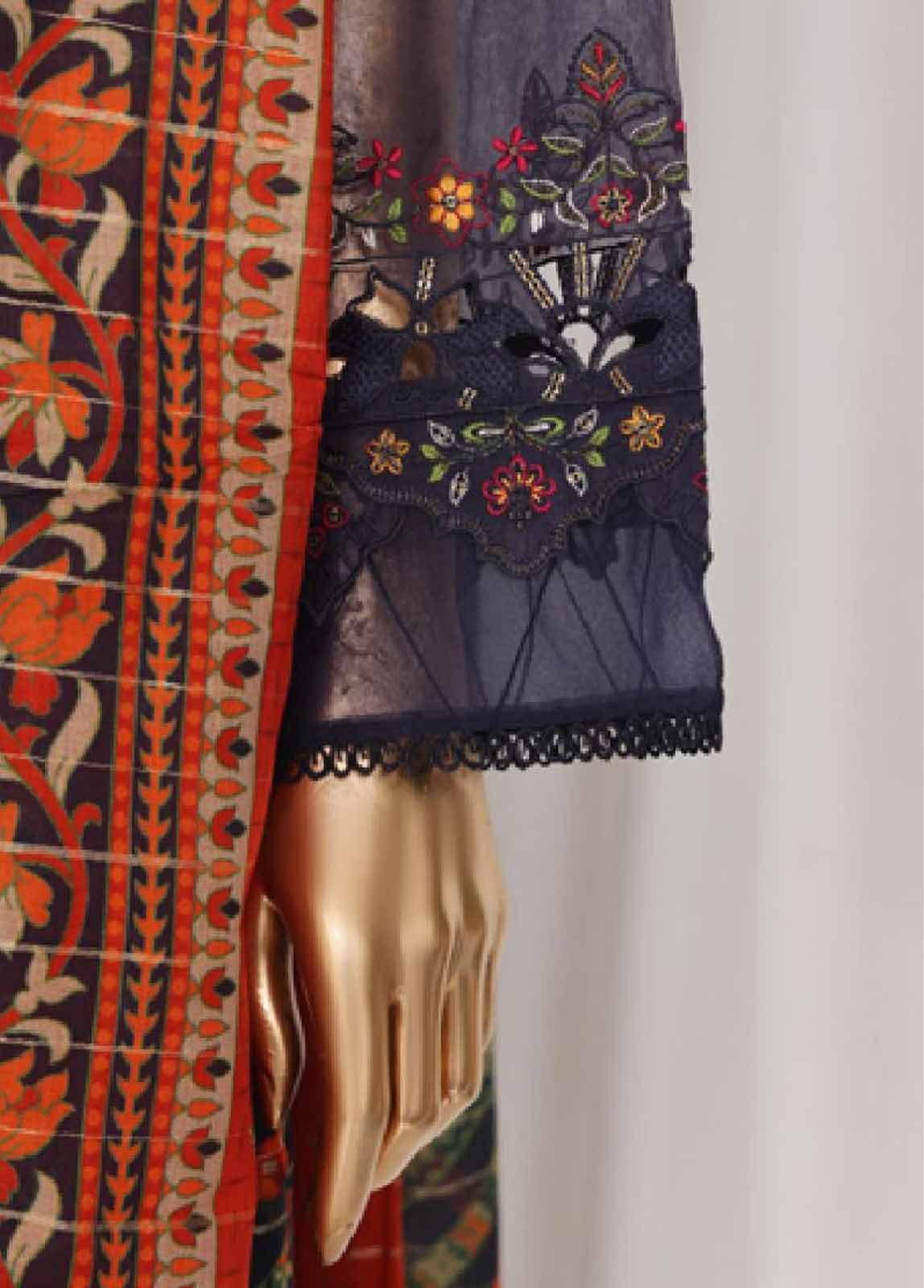 LF-46B- 3 Piece Luxury Embroidered Stitched Suit - Image 4