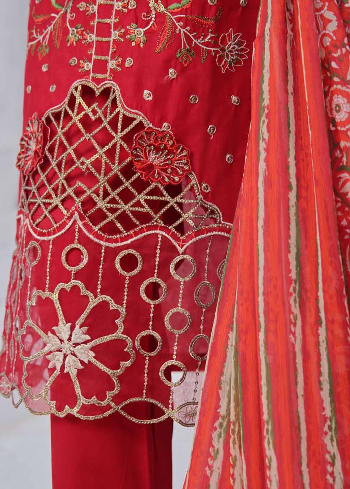 LF-CE-0118 B- 3 Piece Embroidered Stitched Suit - Image 3