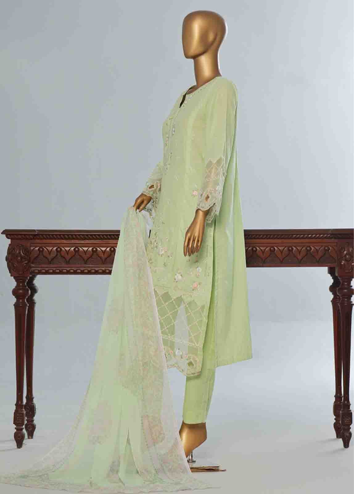 LF-CE-032 A- 3 Piece Embroidered Stitched Suit - Image 6