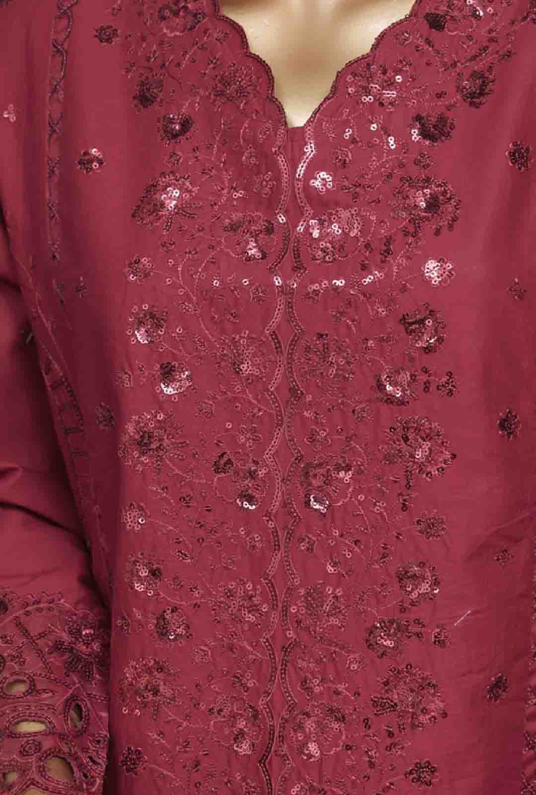PC-D-28616- 3 Piece Luxury Embroidered Stitched Suit - Image 2