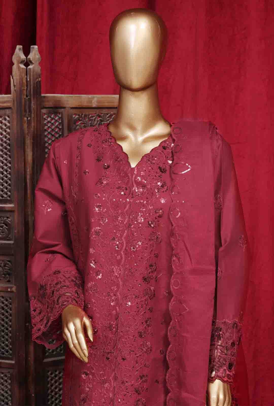 PC-D-28616- 3 Piece Luxury Embroidered Stitched Suit - Image 3