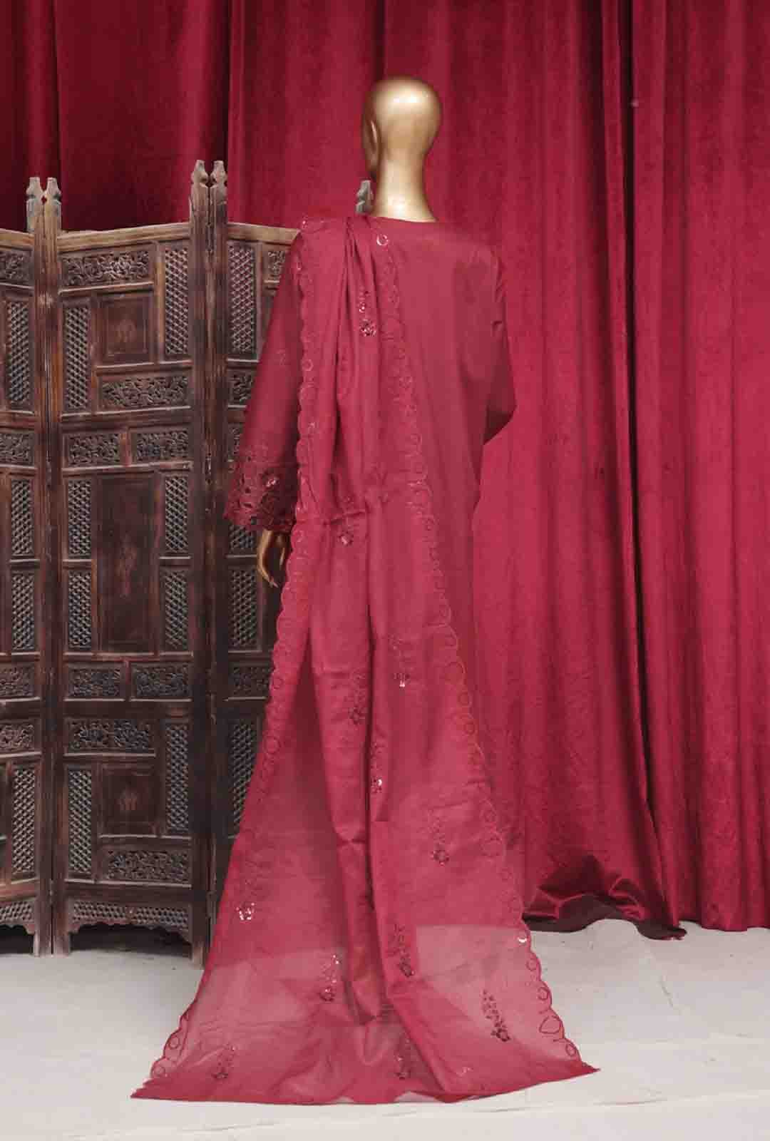 PC-D-28616- 3 Piece Luxury Embroidered Stitched Suit - Image 4
