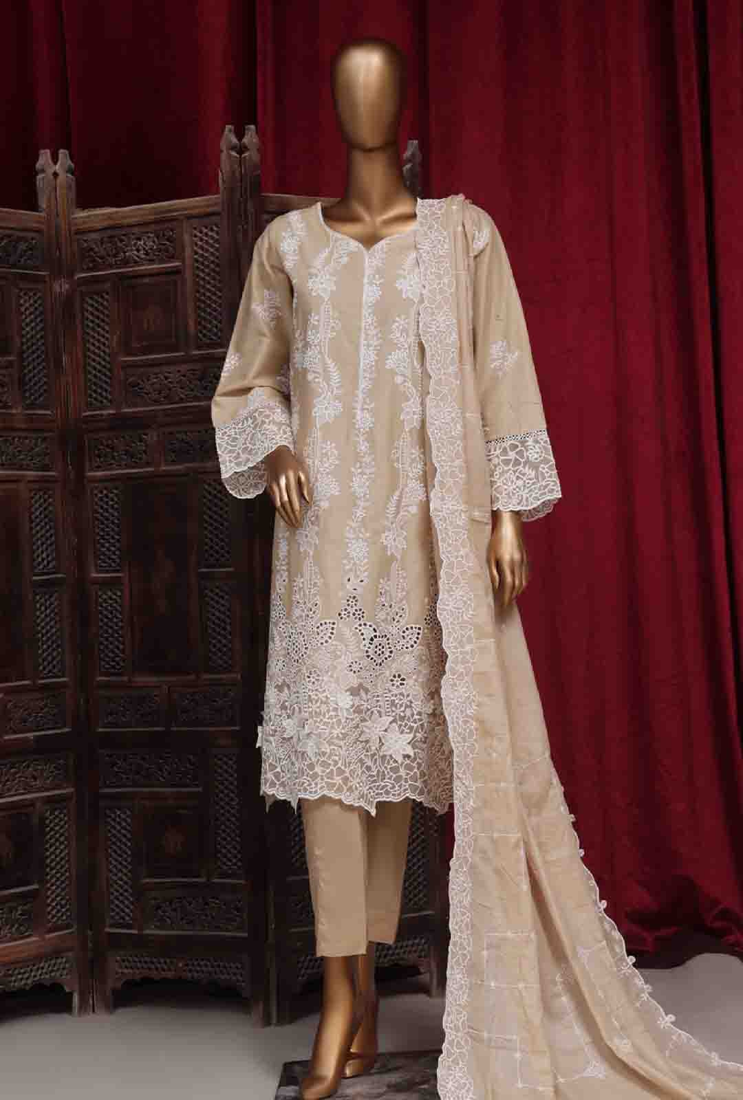PC-D-28629- 3 Piece Luxury Embroidered Stitched Suit