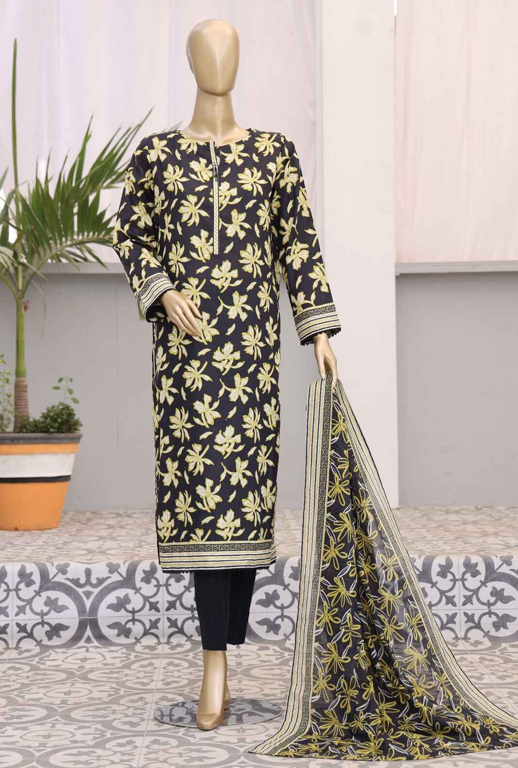 Daily Wear by HZ Textiles Digital Printed Lawn Suit Unstitched 3 Piece PDW-102-B - Summer Collection