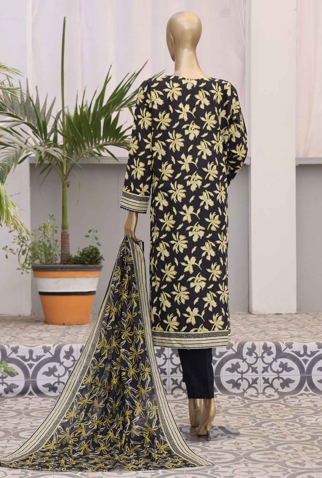 Daily Wear by HZ Textiles Digital Printed Lawn Suit Unstitched 3 Piece PDW-102-B - Summer Collection - Image 2