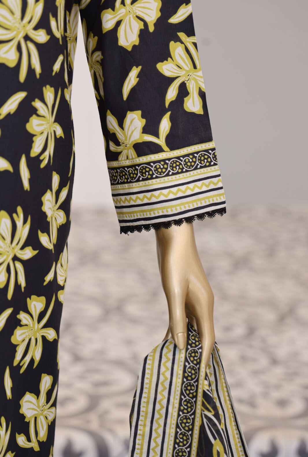 Daily Wear by HZ Textiles Digital Printed Lawn Suit Unstitched 3 Piece PDW-102-B - Summer Collection - Image 3