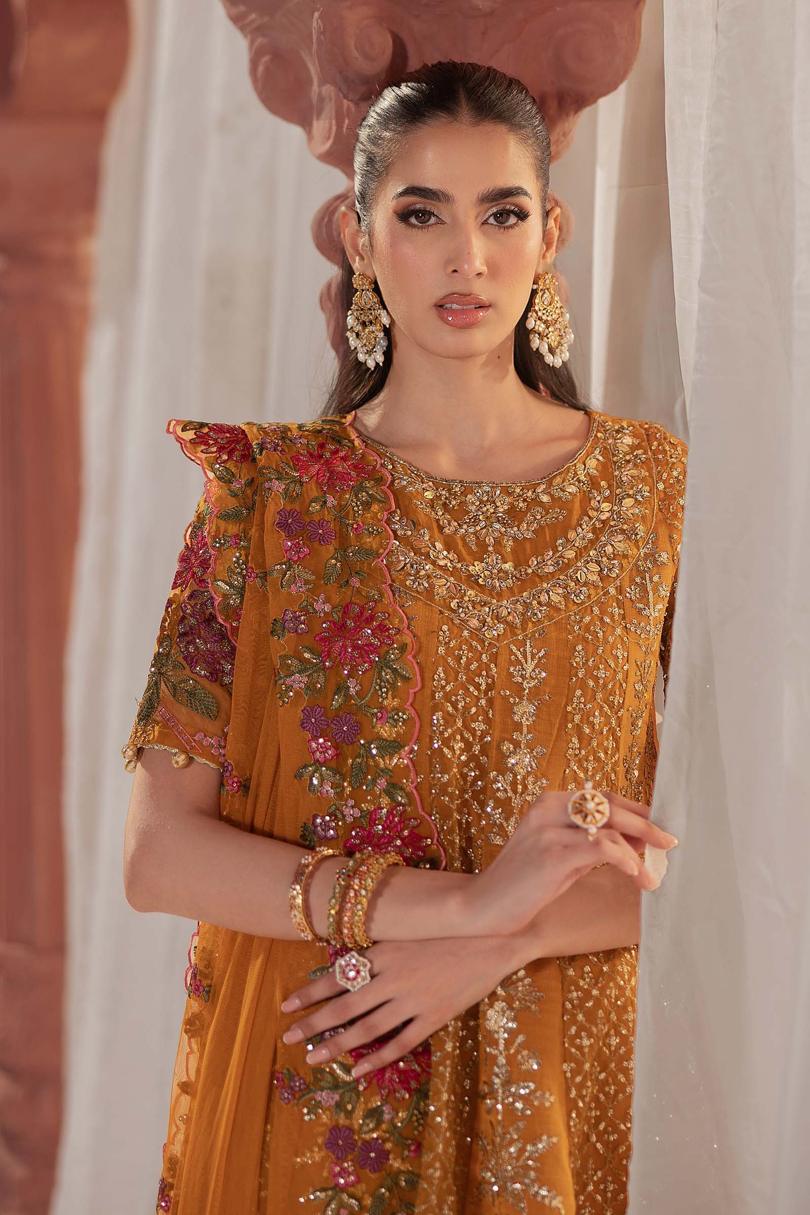 3 Piece Embroidered Organza Suit | SF-EF25-42 - Image 5