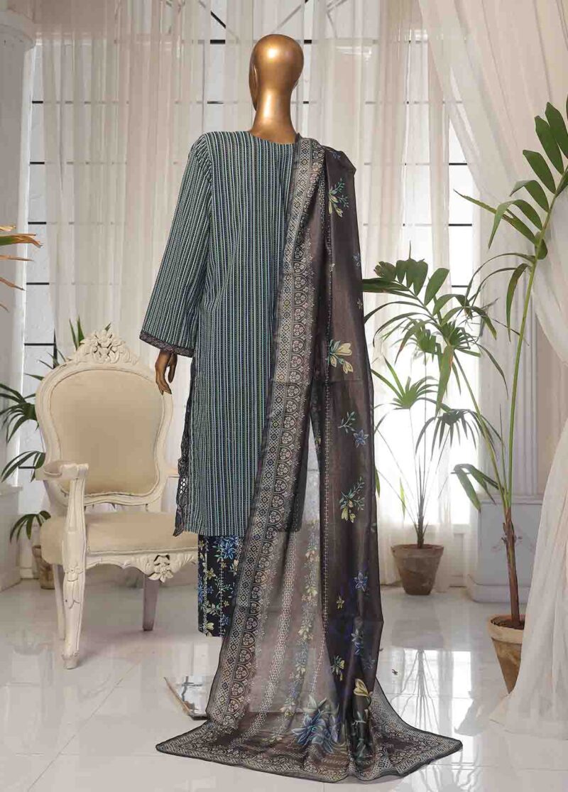 SM-EKS-004 B-B- 3 Piece Printed Embroidered Stitched Suit - Image 6