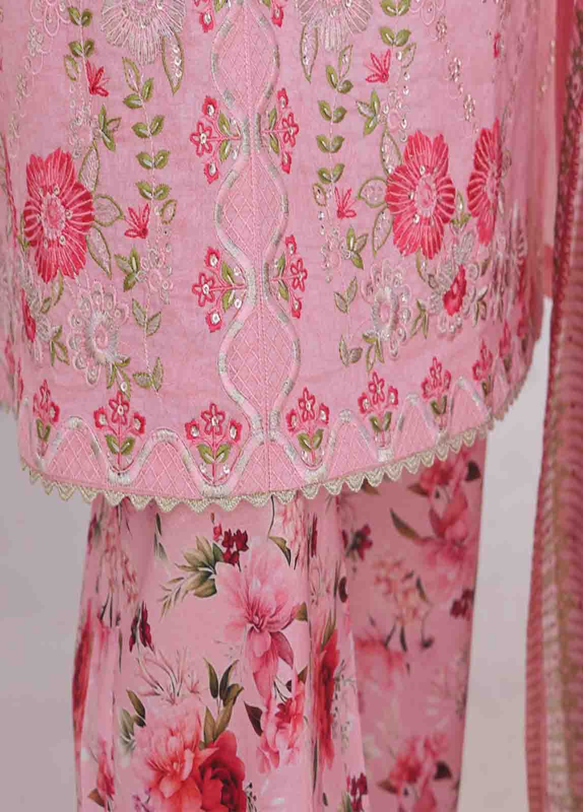 SM-EKS-022 B-B- 3 Piece Printed Embroidered Stitched Suit - Image 3