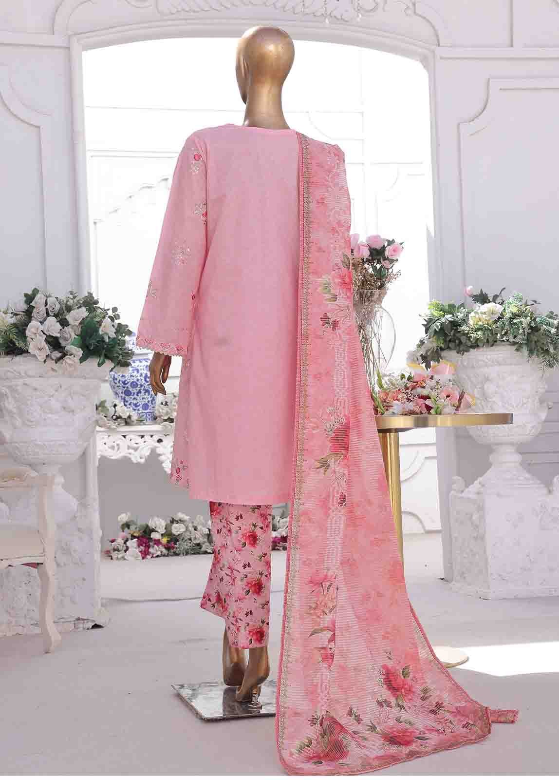 SM-EKS-022 B-B- 3 Piece Printed Embroidered Stitched Suit - Image 5