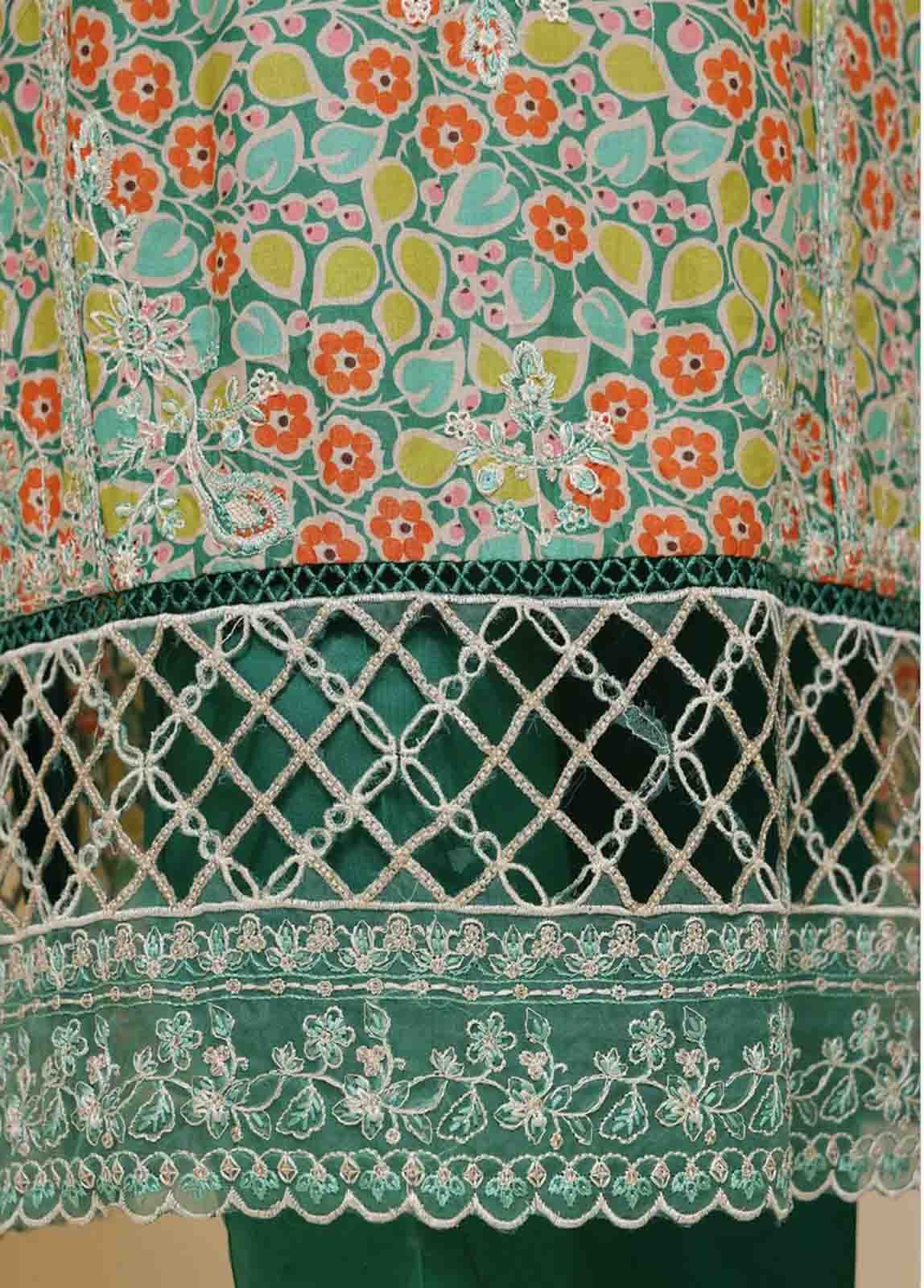 SME-605 -3 Piece Embroidered Stitched Suit - Image 2