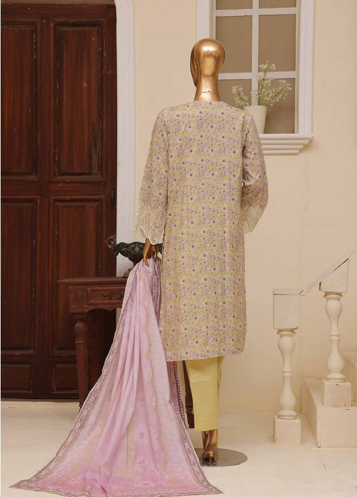 SME-740 -3 Piece Embroidered Stitched Suit - Image 4